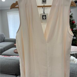 Anne Klein Cream V-Neck Blouse